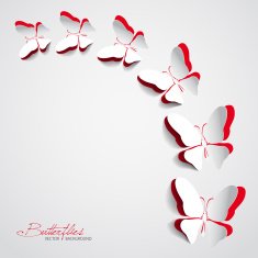 Greeting card with paper butterflies - vector EPS10 N5