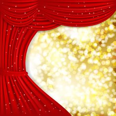 Holiday background with red satin