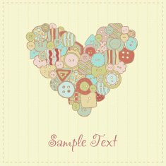 Decorative romantic greeting card with heart N2