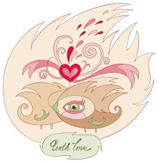 Valentines Card With Loving Birds