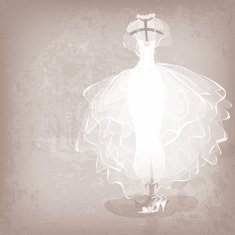 bride dress on grungy background N2