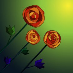 Floral mosaic background Diagonal roses