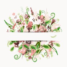 Postcard with floral bouquet for your design