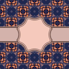 Vintage vector flower frame N135
