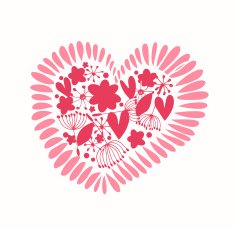 Ornate heart with many details N2