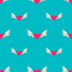 vector seamless wings and heart N6