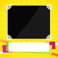 Yellow background with place for photo and text N2