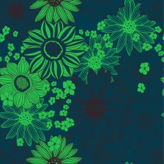 blue light green floral seamless pattern N2