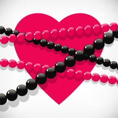 Background with beads and heart N2