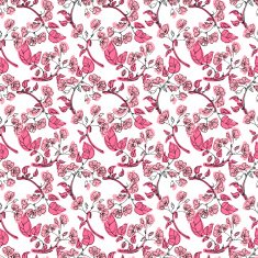 seamless pattern pink apple tree branch