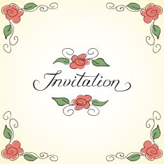 Invitation card with floral pattern N6