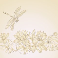 Lotus flower and dragonfly N3