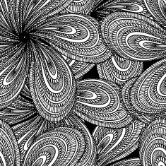 abstract black and white lace - monochrome seamless pattern
