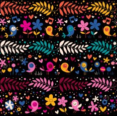 Birds and flowers pattern N2