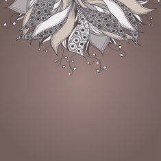 Template for card with fantasy flower N2