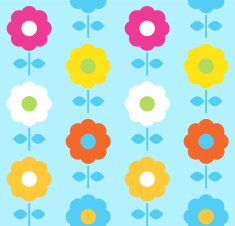 Spring flower seamless pattern vector design ( blue )