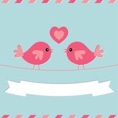 Cute love birds Valentine's Day card