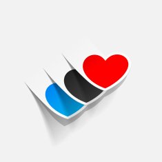 valentine heart in the form of a sticker N4