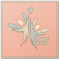 Romantic design with two angels - vector illustration
