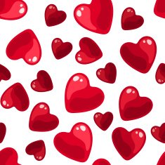Seamless background with red hearts Vector illustration