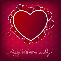 Happy Valentines Day card with heart Vector illustration N130