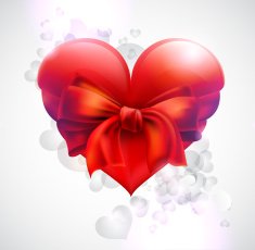 Red heart with bow