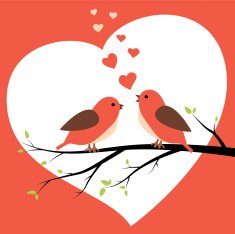 Birds in love - Valentine's card