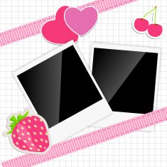 scrapbook elements with photos frame vector illustration N5