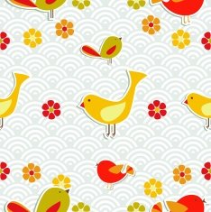 Fresh birds and flowers pattern