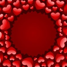 Round hearts vector background N3