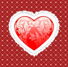 Red valentines heart with floral pattern N4