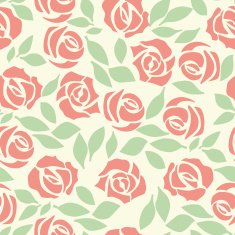Vector rose seamless flower background pattern