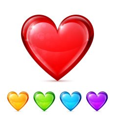 Glossy Heart Icons N3