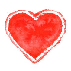 Watercolor red heart N2