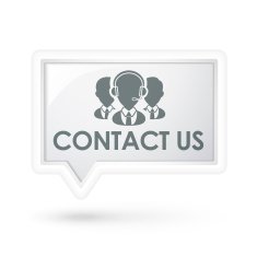 contact us with services icon on a speech bubble