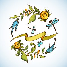 Floral Frame retro flowers of the wreath N2