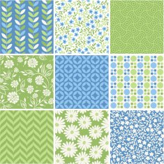 Seamless set - summer floral backgrounds