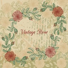 vintage floral frame with roses