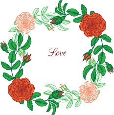 Floral frame with roses N7