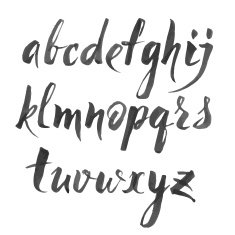 Vector alphabet written with brush pen