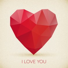 Valentine's Day retro ruby heart card N2