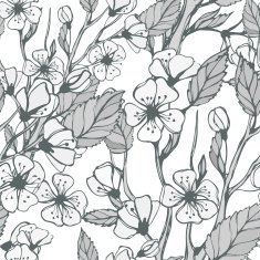 Blossoming Spring Branch Seamless Vector pattern N2