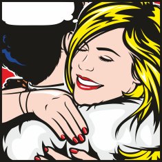 Woman Smiling and Hugging