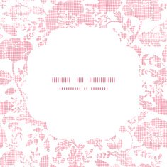 Pink textile birds and flowers frame square pattern background