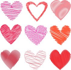 Scribbled hearts