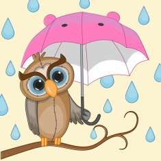 Owl with umbrella N2