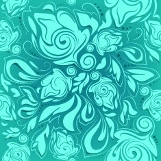 floral seamless pattern turquoise abstract background N2
