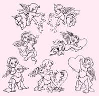 Valentine Cherubs with Hearts