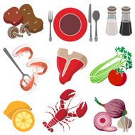 surf and turf dinner design elements