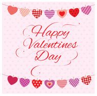 Happy Valentines day message with heart shape bunting